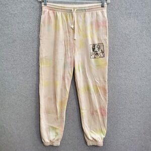 Keith Haring Men Activewear Pants Medium Yellow Tie Dye Joggers‎ Art Graphic